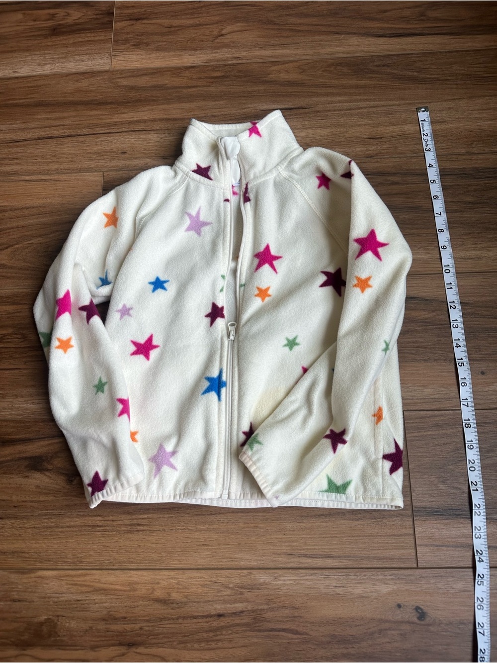 wonder nation Cream Fleece Jacket with Pink Star